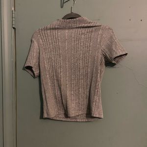 Forever 21 short sleeve gray mockneck sweater